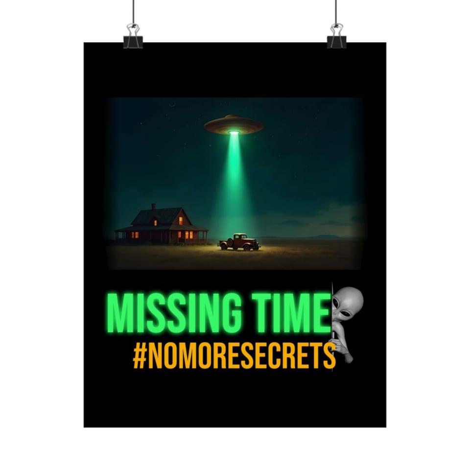 Missing Time Poster, front view (Printify product mockup)