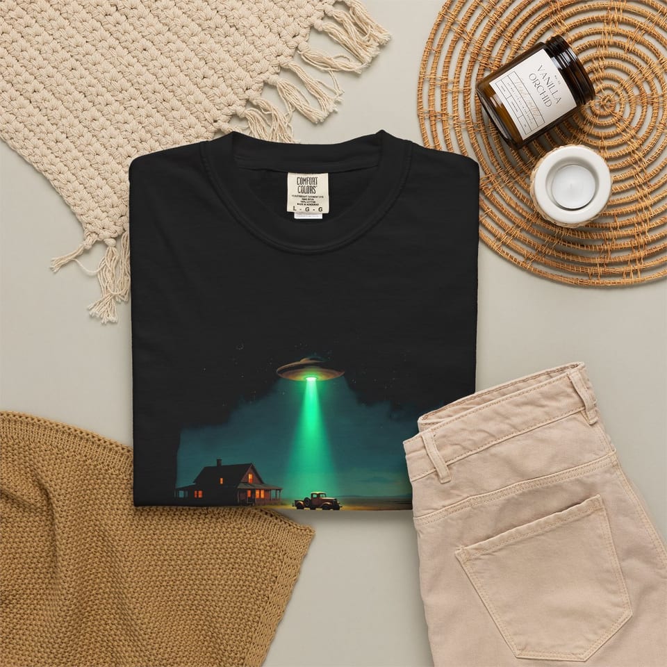 Missing Time Tee, folded 2 view (Printify product mockup)