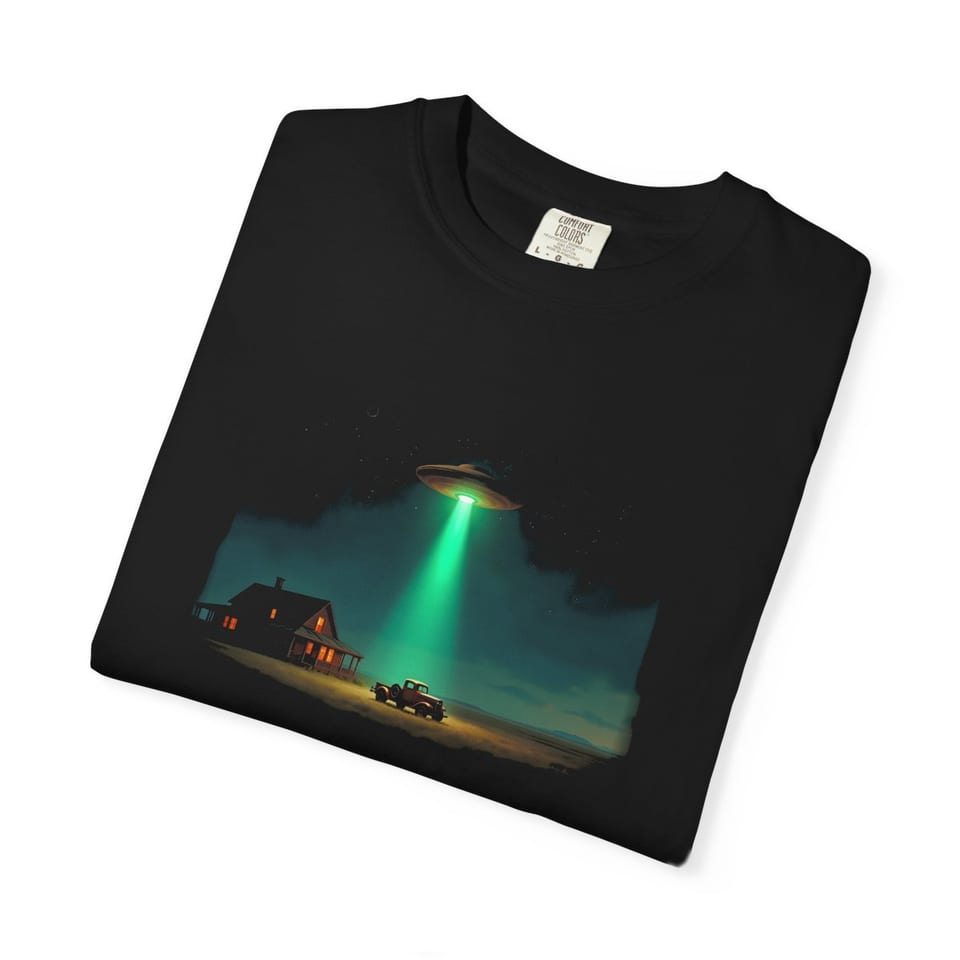 Missing Time Tee, folded view (Printify product mockup)