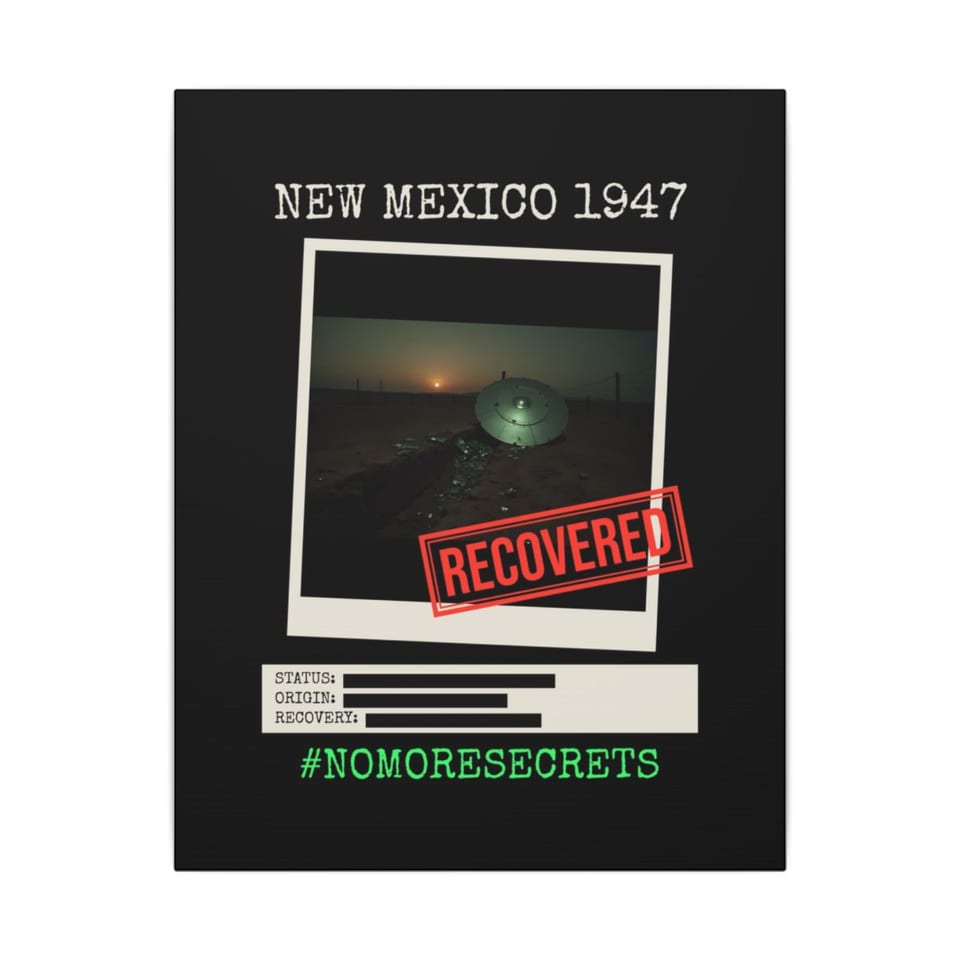 New Mexico 1947 Disc Recovered Canvas, front view (Printify product mockup)