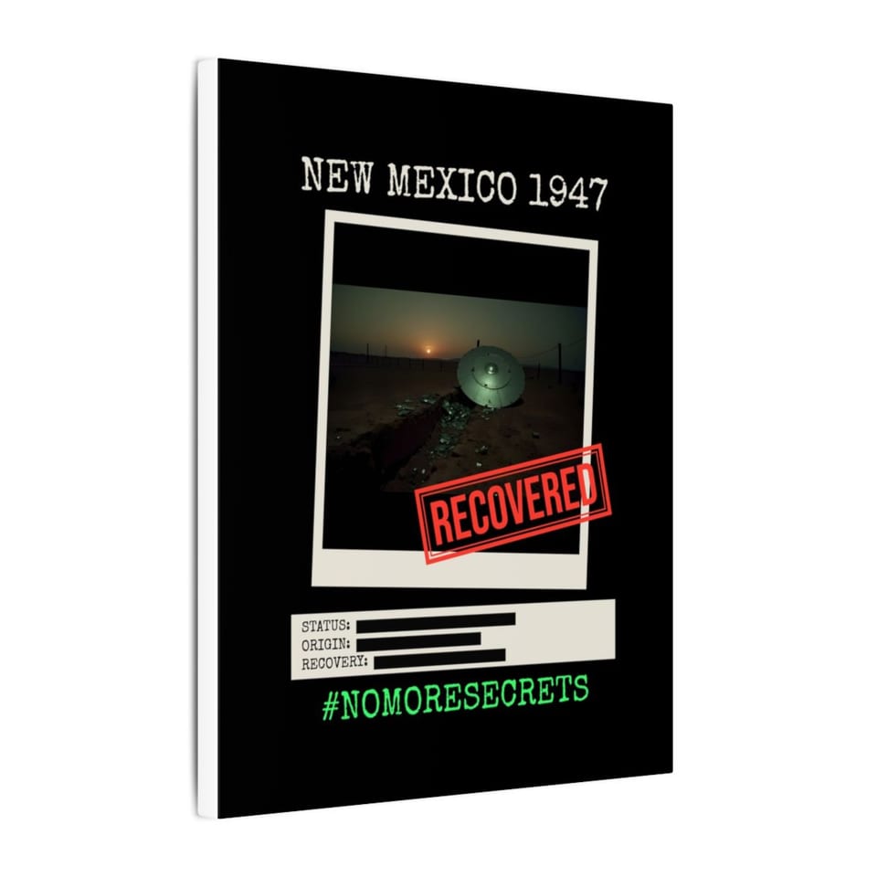 New Mexico 1947 Disc Recovered Canvas, side view (Printify product mockup)