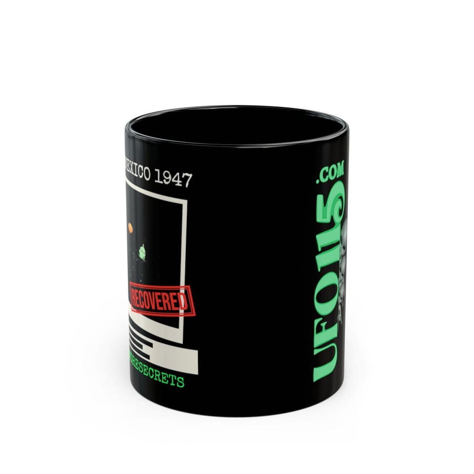 New Mexico 1947 Disc Recovered Mug, front view (Printify product mockup)