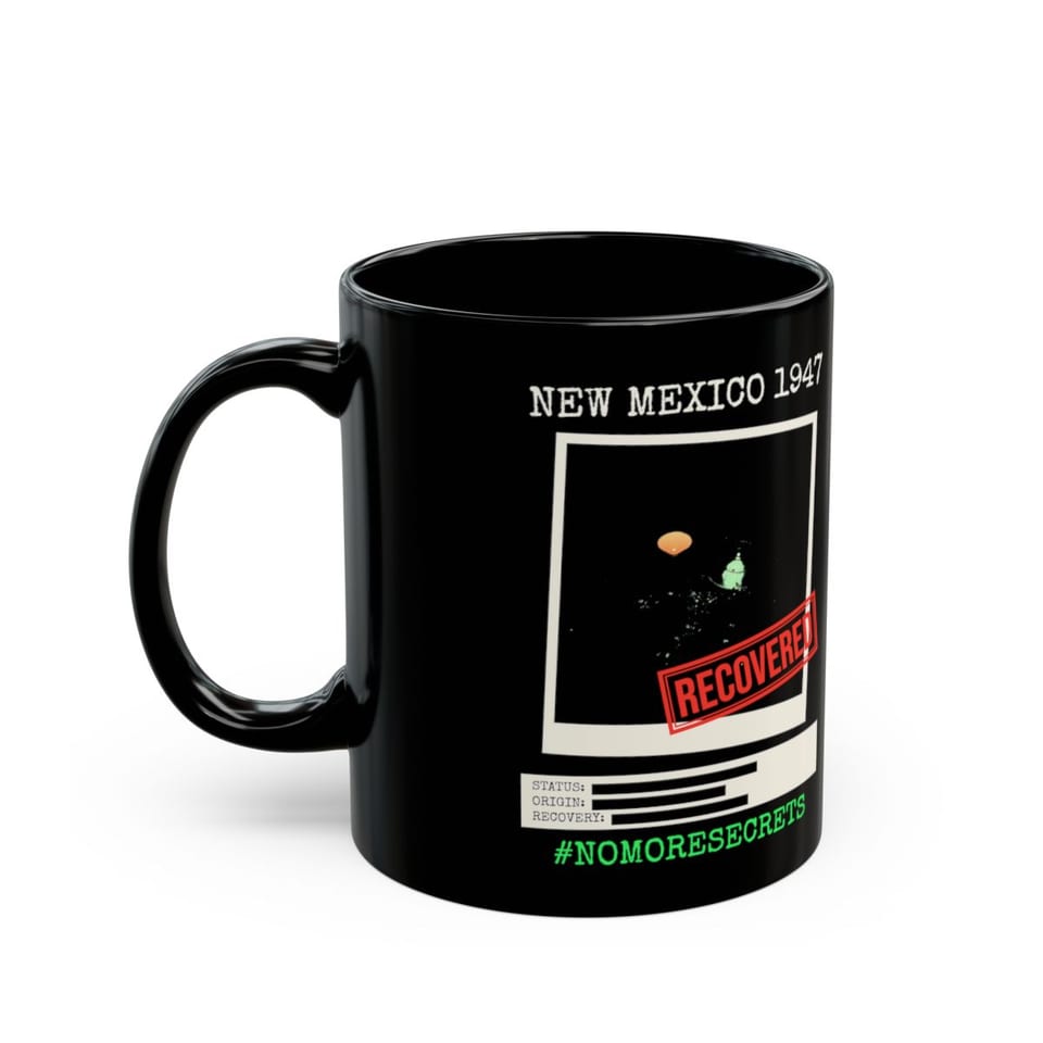 New Mexico 1947 Disc Recovered Mug, left view (Printify product mockup)