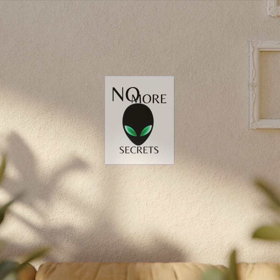 No More Secrets Alien Face Canvas, context 1 view (Printify product mockup)
