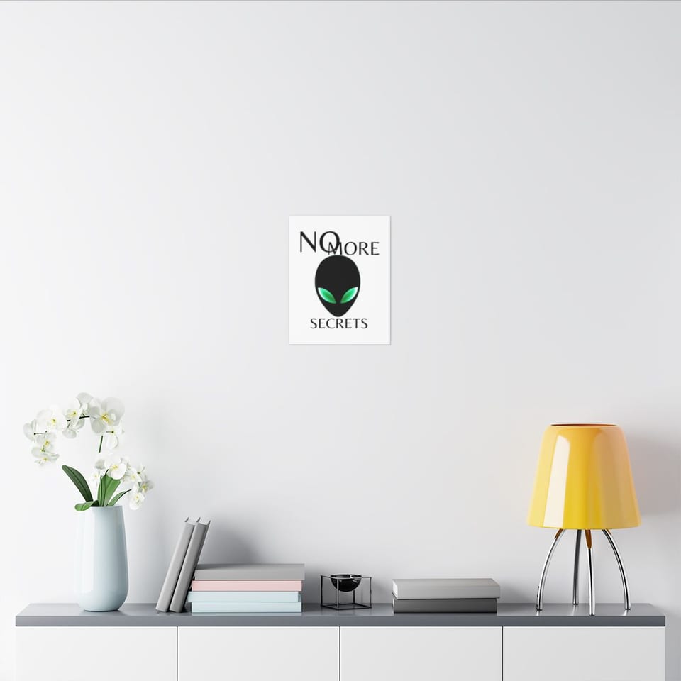 No More Secrets Alien Face Canvas, context 2 view (Printify product mockup)