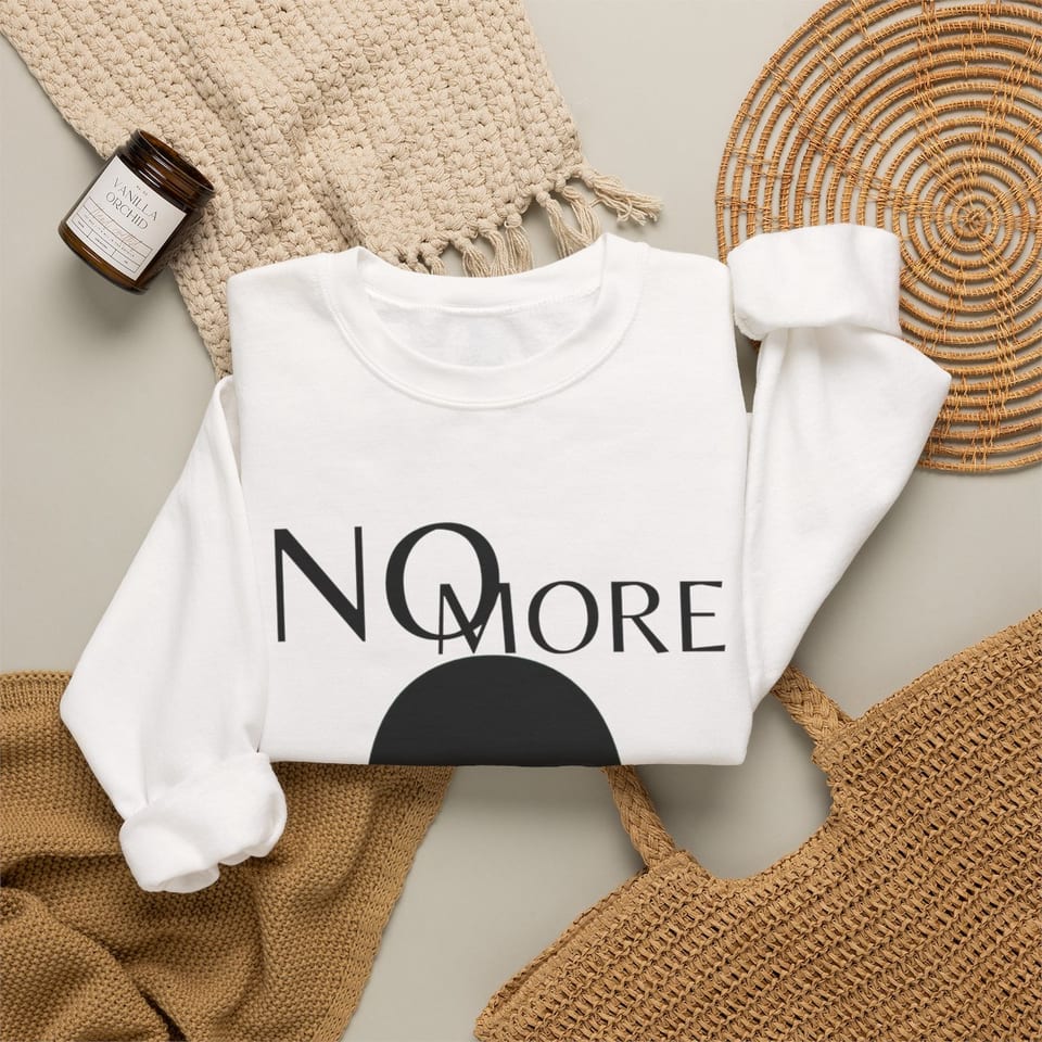 No More Secrets Alien Face Crewneck Sweatshirt, folded 2 view (Printify product mockup)