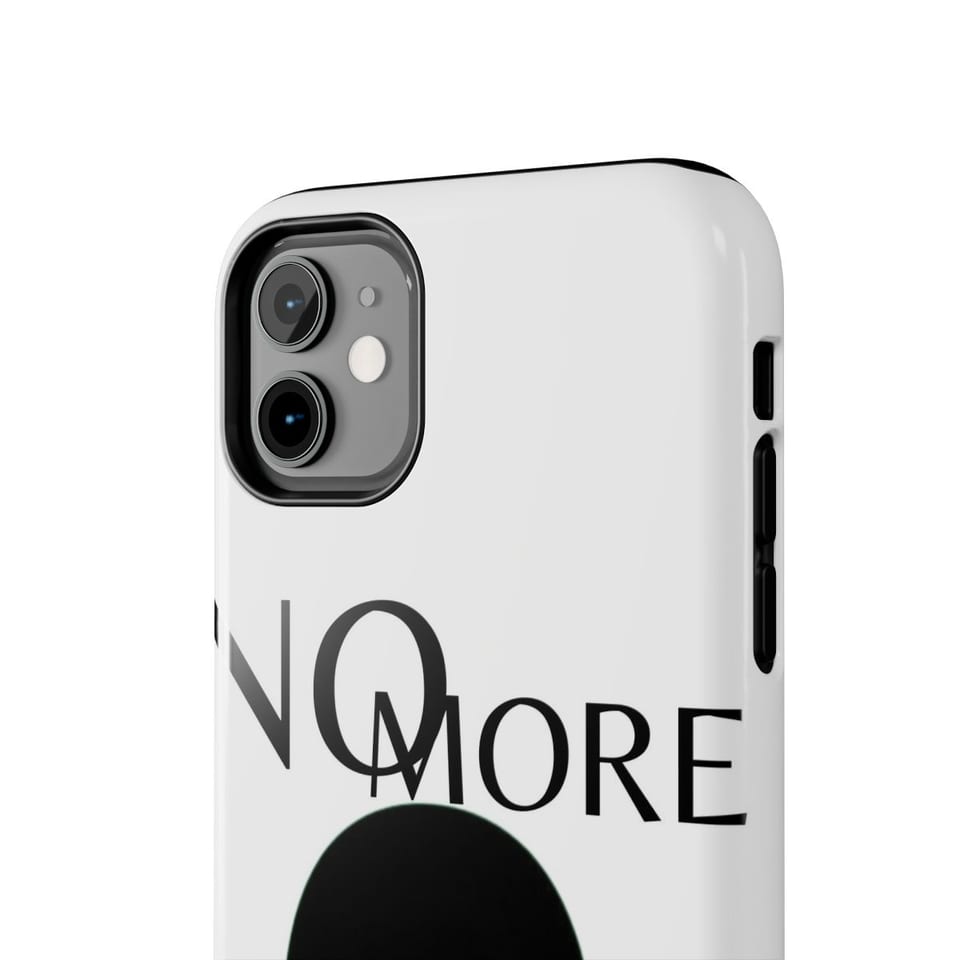 No More Secrets Alien Face Phone Case, close up view (Printify product mockup)