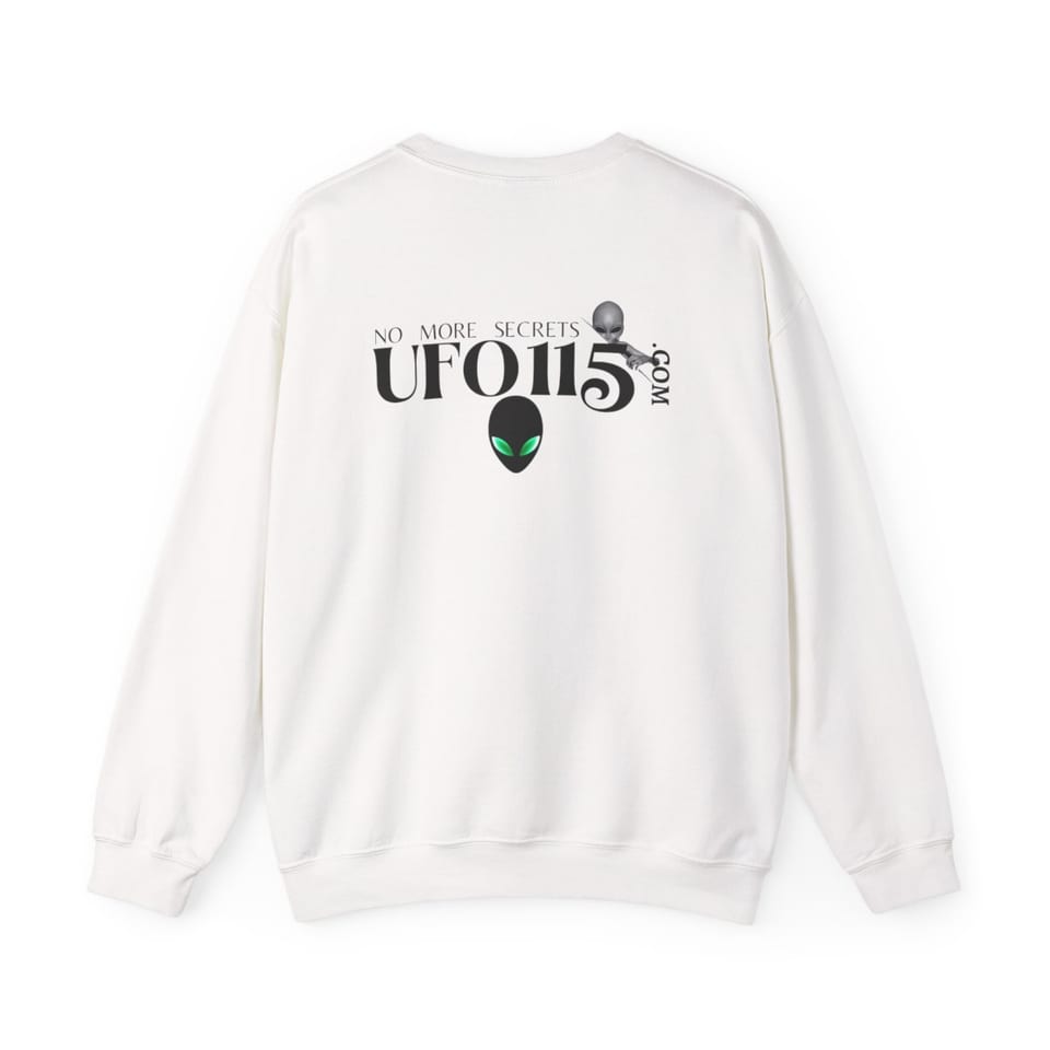 No More Secrets Green Eyes Crewneck Sweatshirt, back view (Printify product mockup)