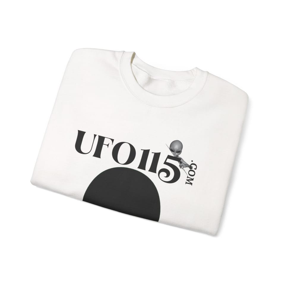 No More Secrets Green Eyes Crewneck Sweatshirt, folded view (Printify product mockup)