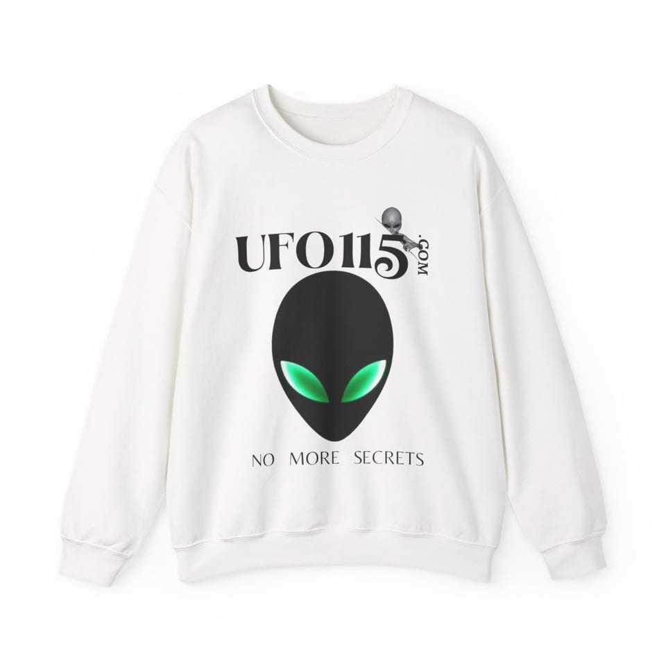 No More Secrets Green Eyes Crewneck Sweatshirt, front view (Printify product mockup)