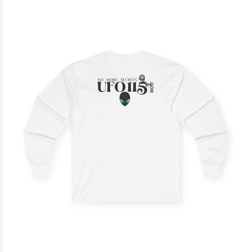 No More Secrets Green Eyes Long Sleeve Tee, back view (Printify product mockup)