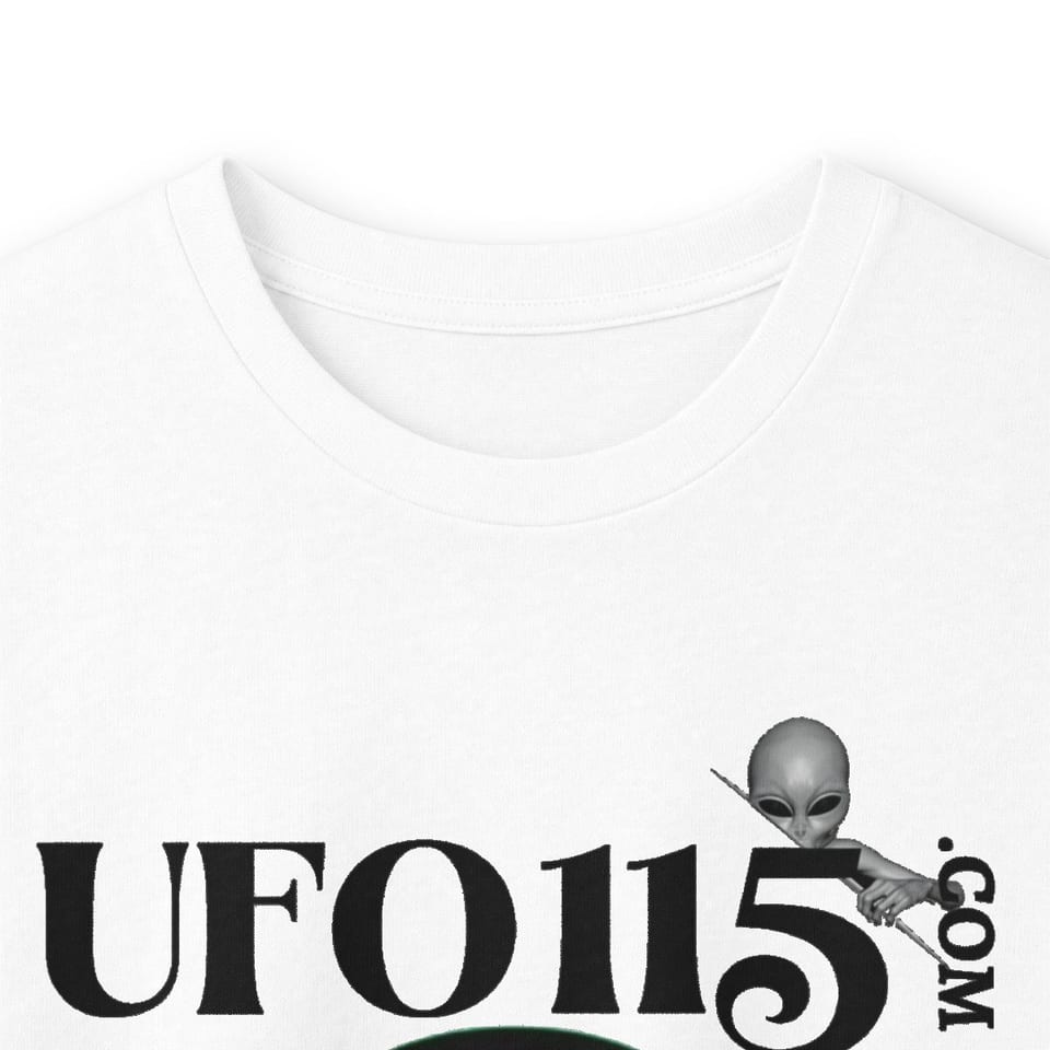 No More Secrets Green Eyes Long Sleeve Tee, collar closeup view (Printify product mockup)
