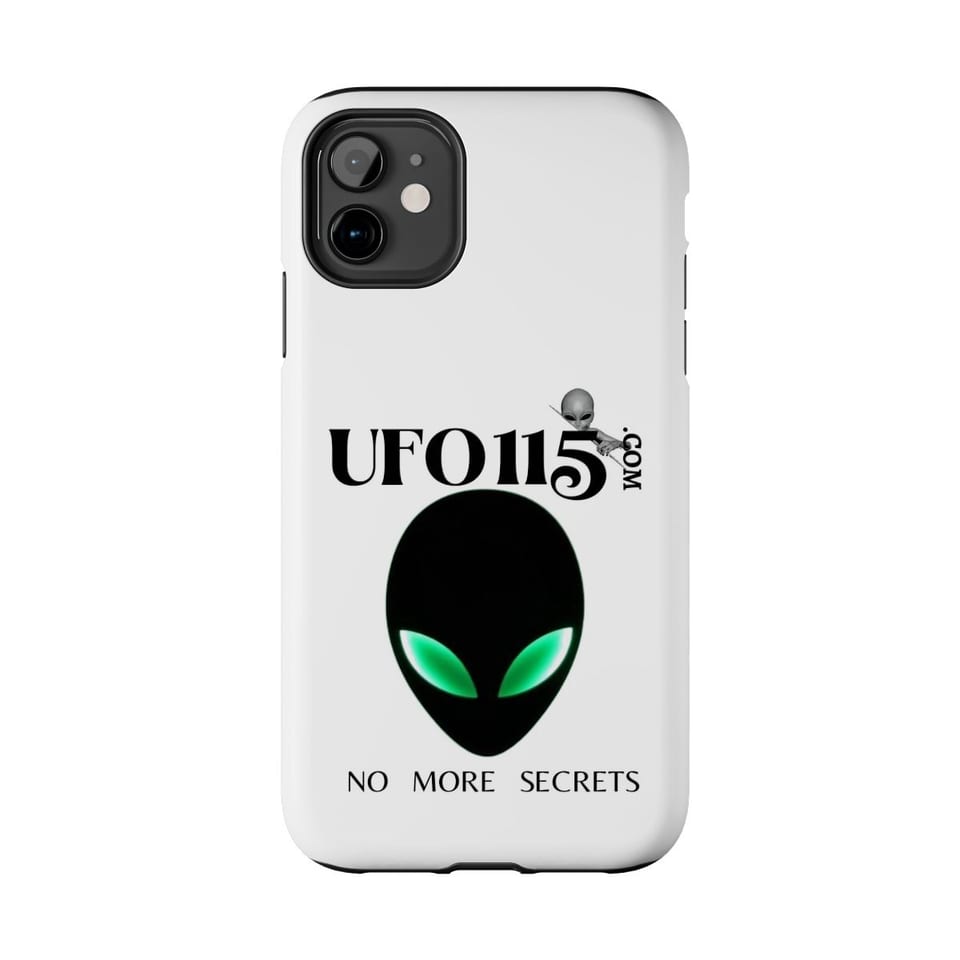 No More Secrets Green Eyes Phone Case, front view (Printify product mockup)