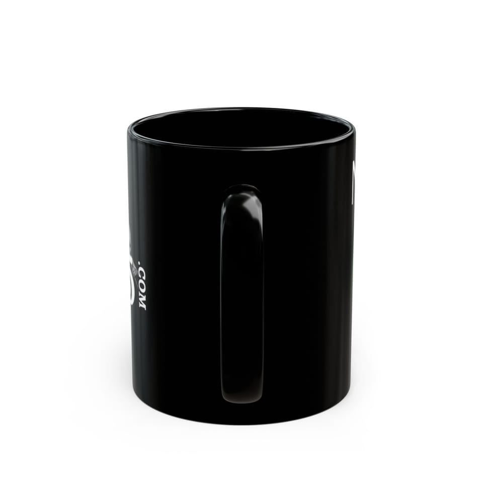 No More Secrets Green Glow Alien Face Mug, back view (Printify product mockup)