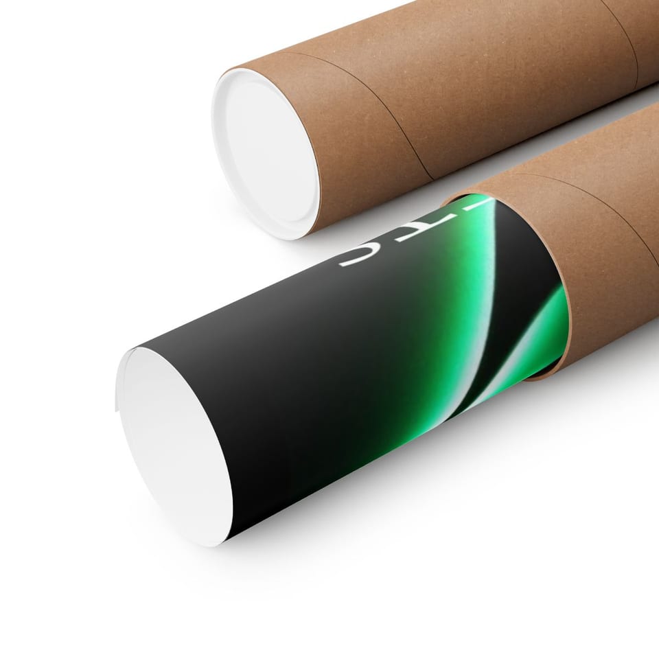 No More Secrets Green Glow Alien Face Poster, close up view (Printify product mockup)