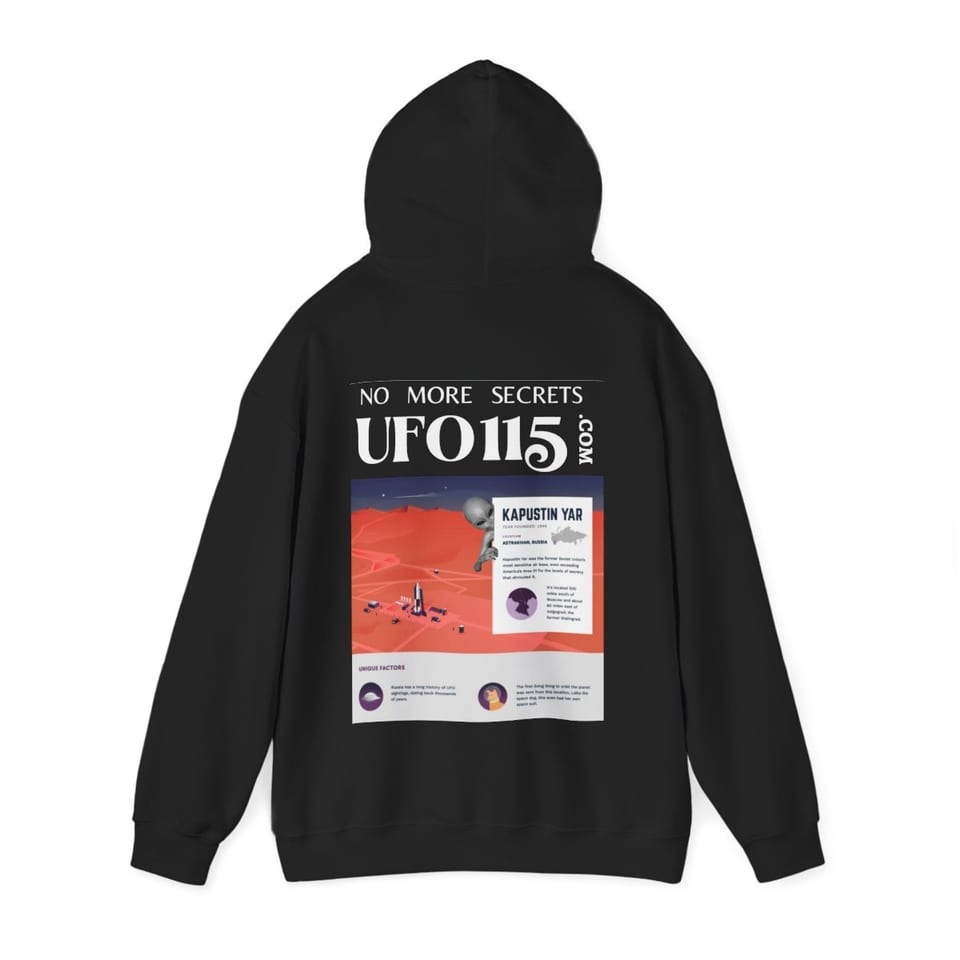 No More Secrets Kapustin Yar Hoodie, back 2 view (Printify product mockup)
