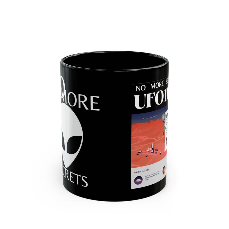 No More Secrets Kapustin Yar Mug, front view (Printify product mockup)