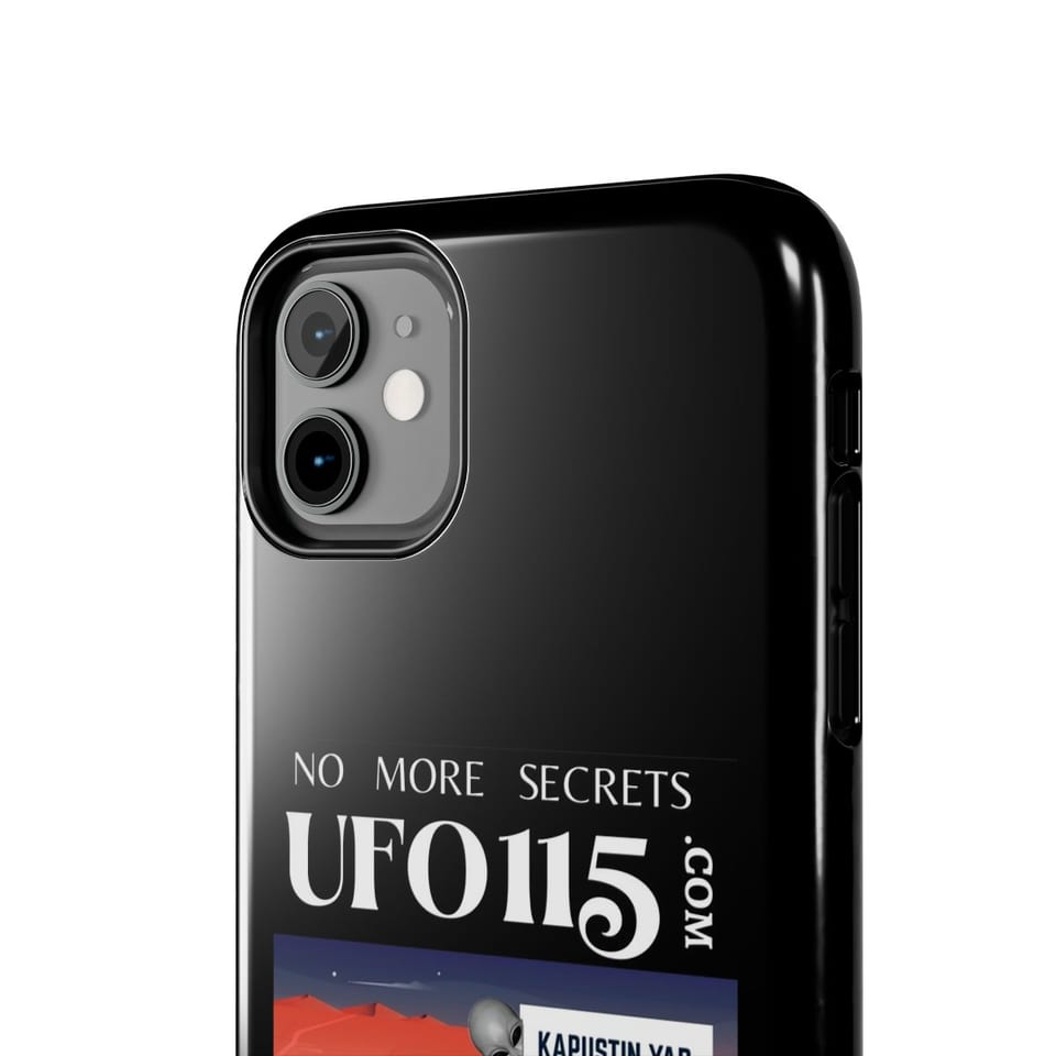 No More Secrets Kapustin Yar Phone Case, close up view (Printify product mockup)