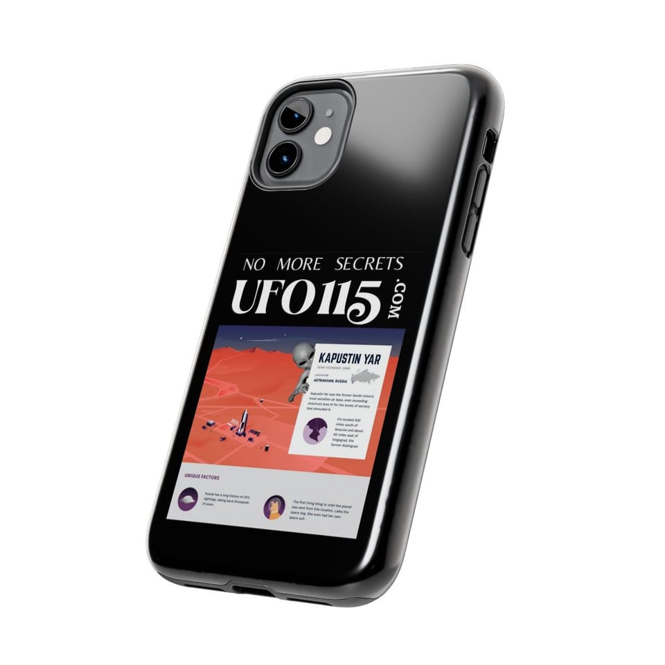 No More Secrets Kapustin Yar Phone Case, side view (Printify product mockup)