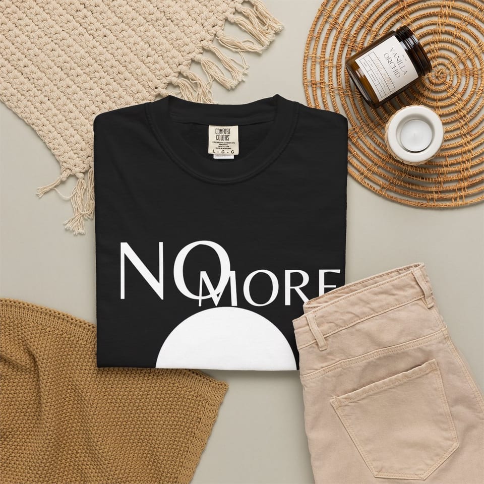 No More Secrets Porton Down Tee, folded 2 view (Printify product mockup)