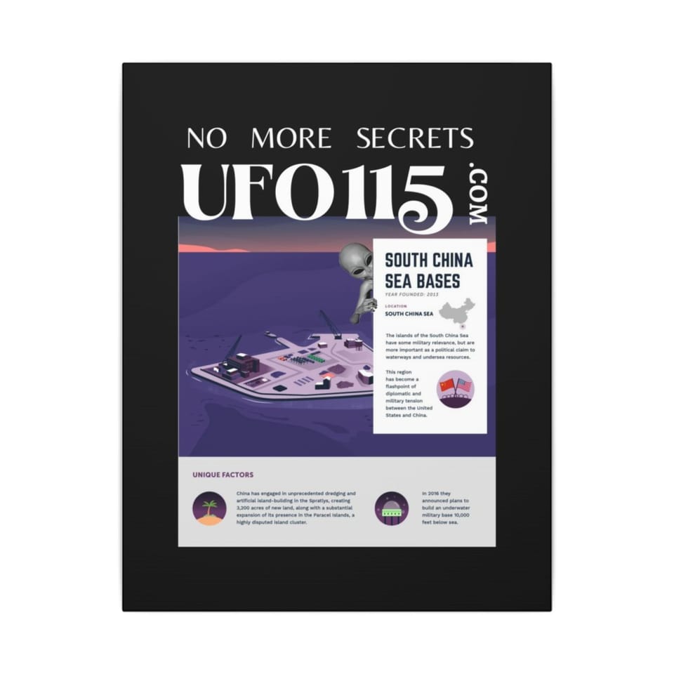 No More Secrets South China Sea Canvas, front view (Printify product mockup)