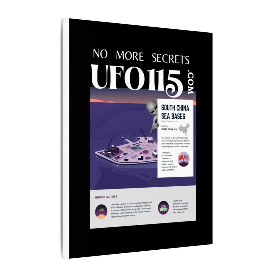 No More Secrets South China Sea Canvas, side view (Printify product mockup)