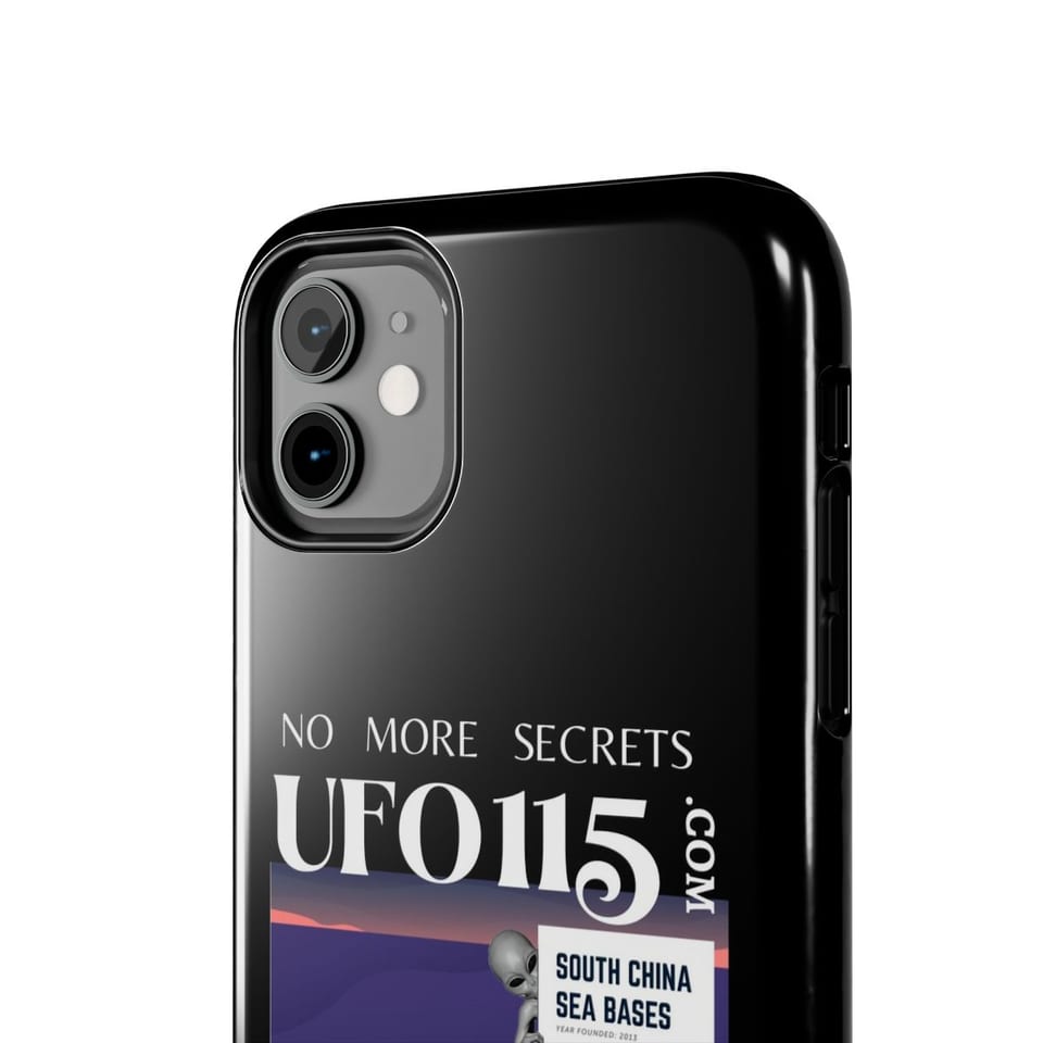 No More Secrets South China Sea Phone Case, close up view (Printify product mockup)