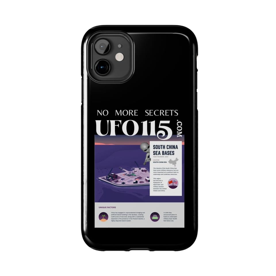 No More Secrets South China Sea Phone Case, front view (Printify product mockup)