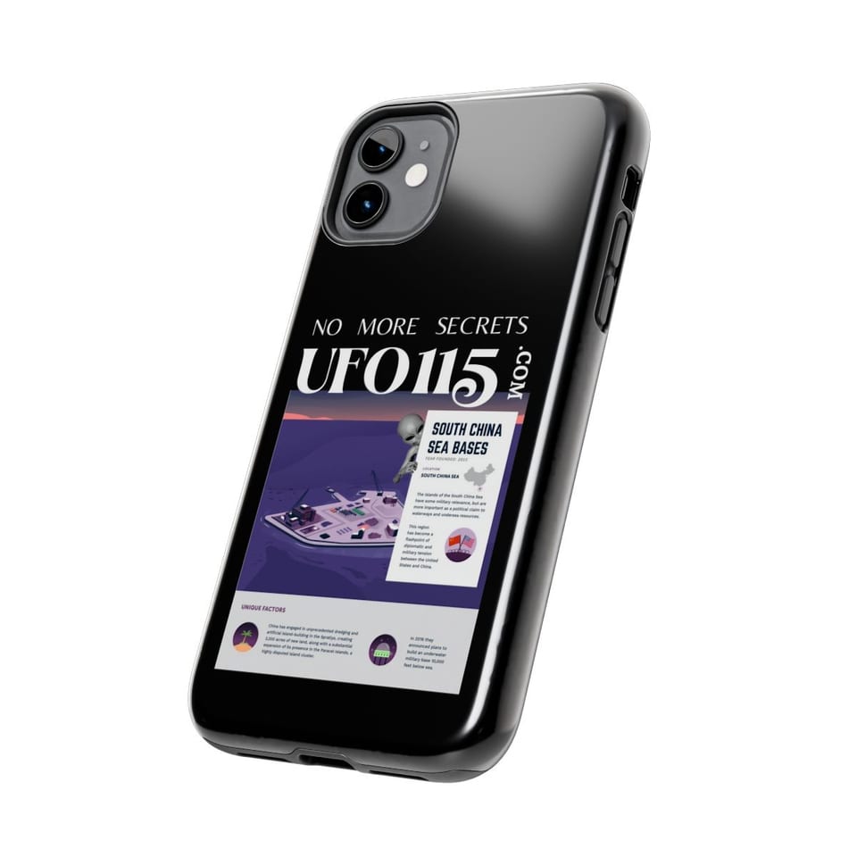 No More Secrets South China Sea Phone Case, side view (Printify product mockup)