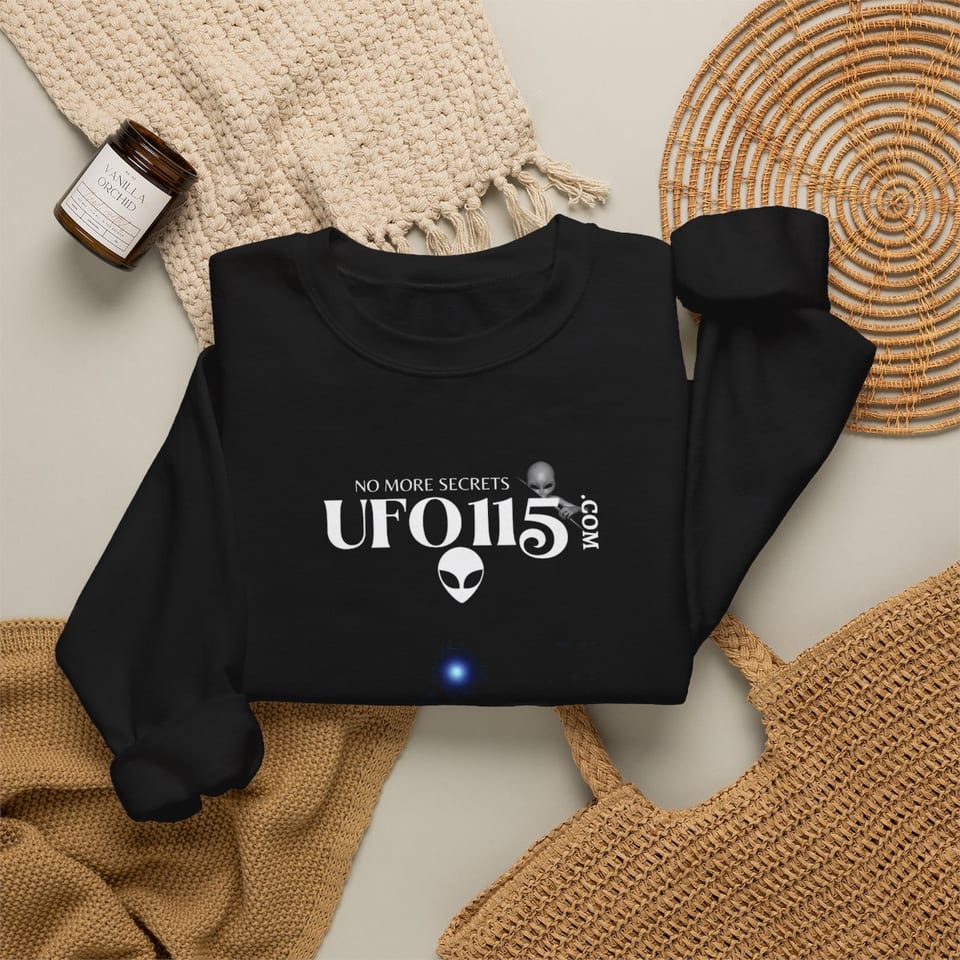 Orion's Belt Pyramids Crewneck Sweatshirt, folded 2 view (Printify product mockup)