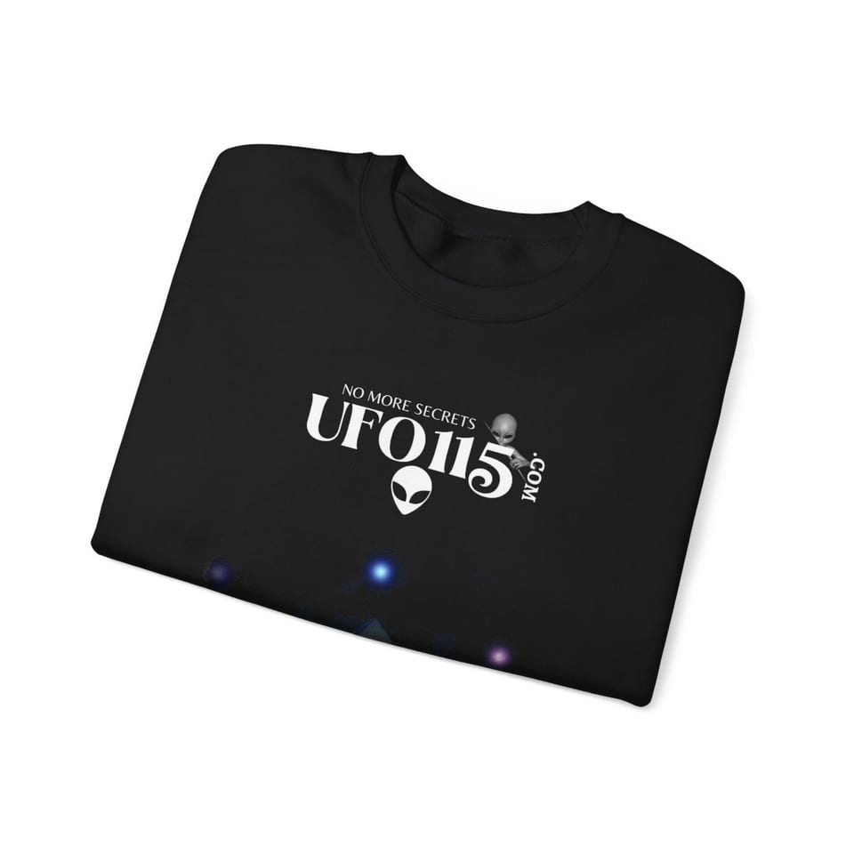 Orion's Belt Pyramids Crewneck Sweatshirt, folded view (Printify product mockup)