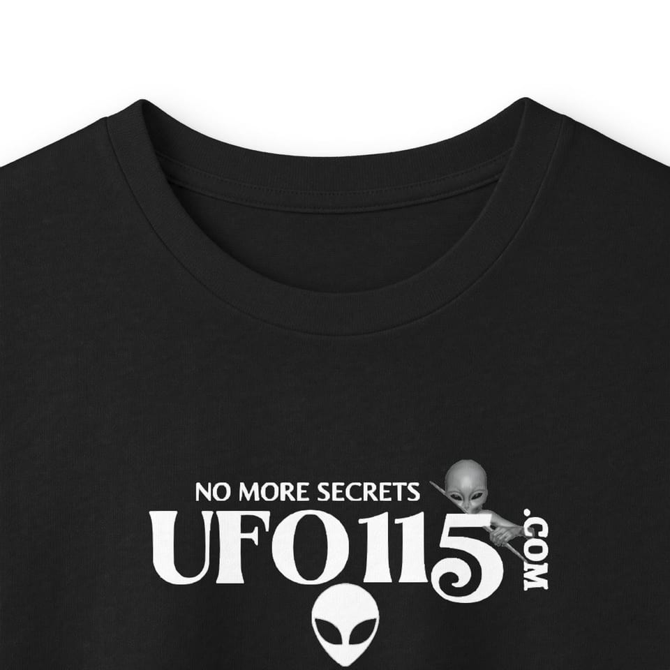 Orion's Belt Pyramids Long Sleeve Tee, collar closeup view (Printify product mockup)