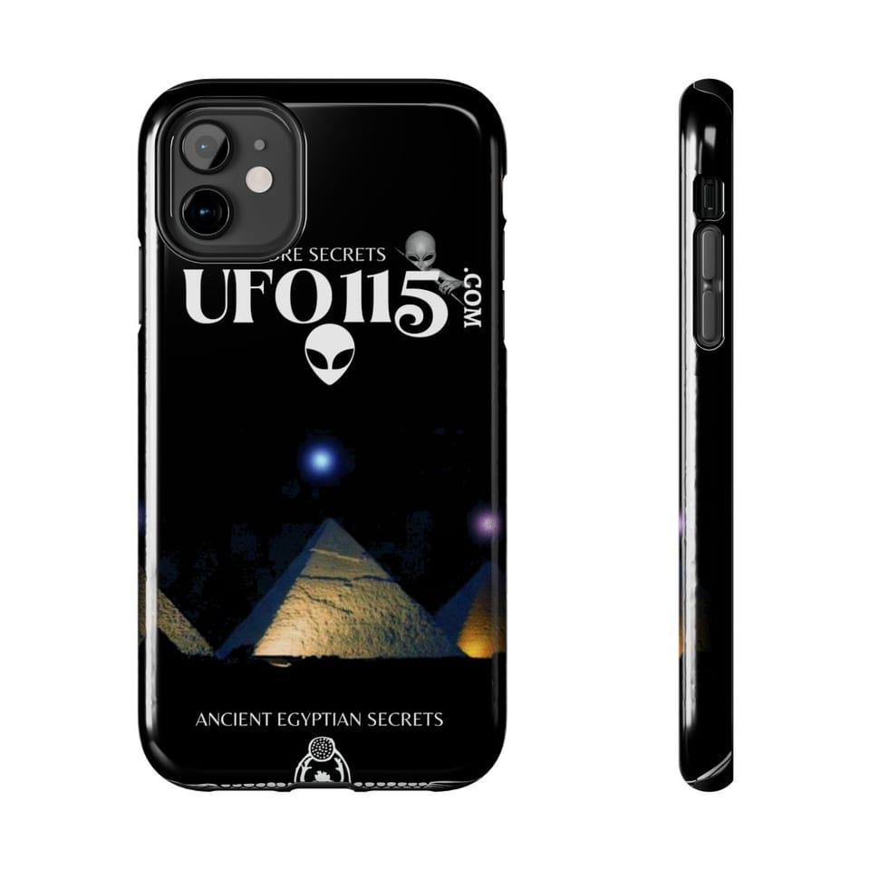 Orion's Belt Pyramids Phone Case, side view (Printify product mockup)