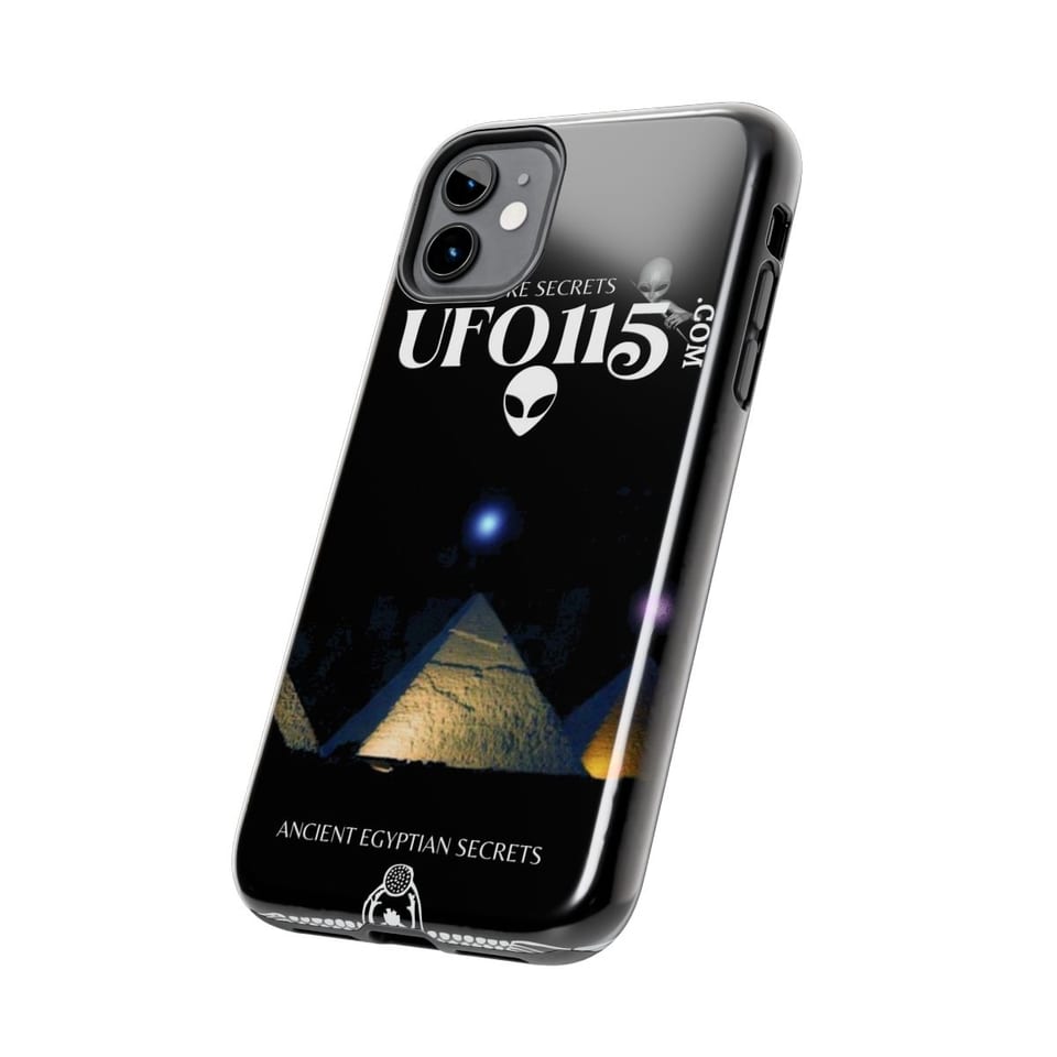 Orion's Belt Pyramids Phone Case, side view (Printify product mockup)