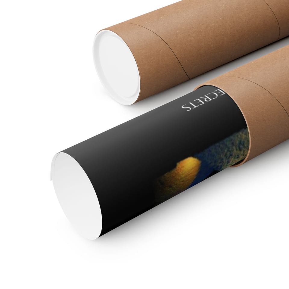 Orion's Belt Pyramids Poster, close up view (Printify product mockup)