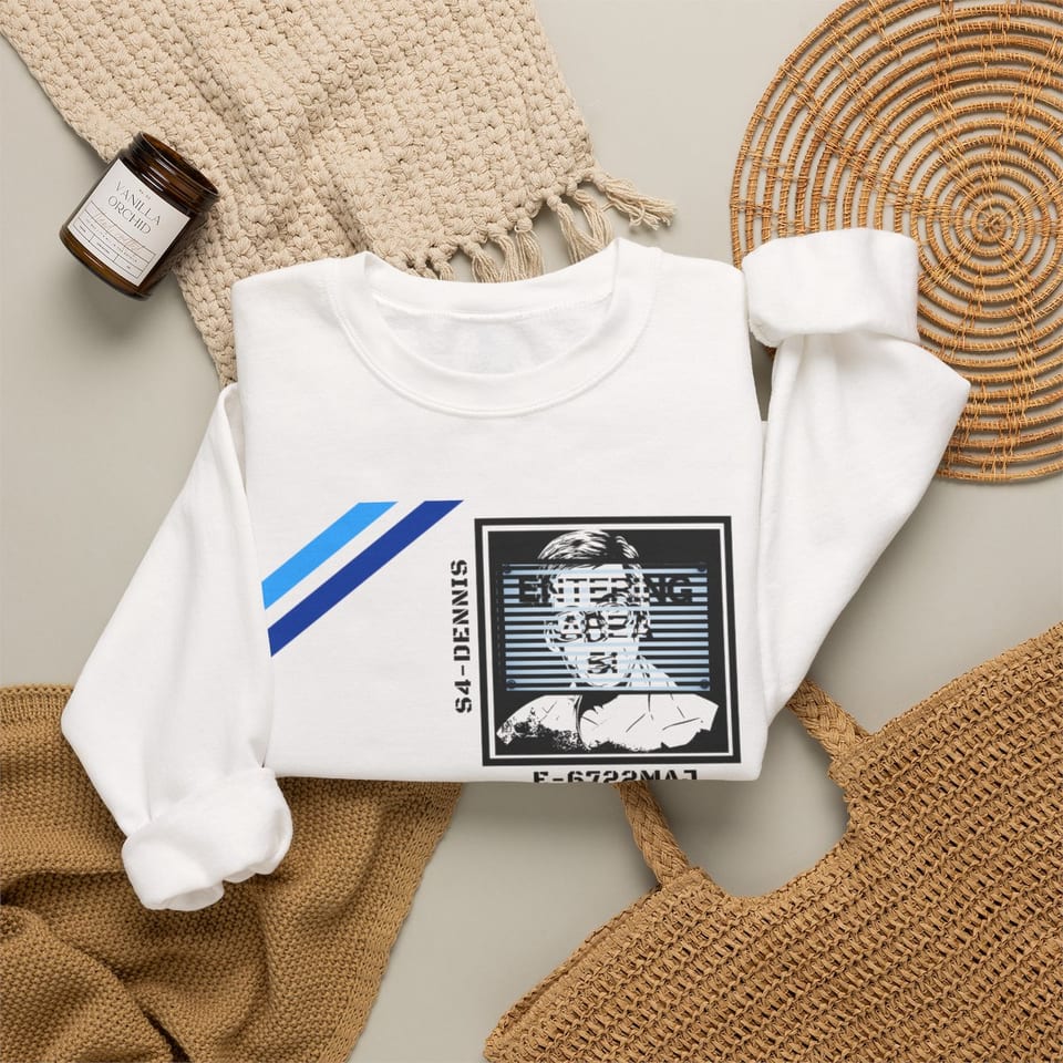 S4 ID My Man Bob Crewneck Sweatshirt, folded 2 view (Printify product mockup)