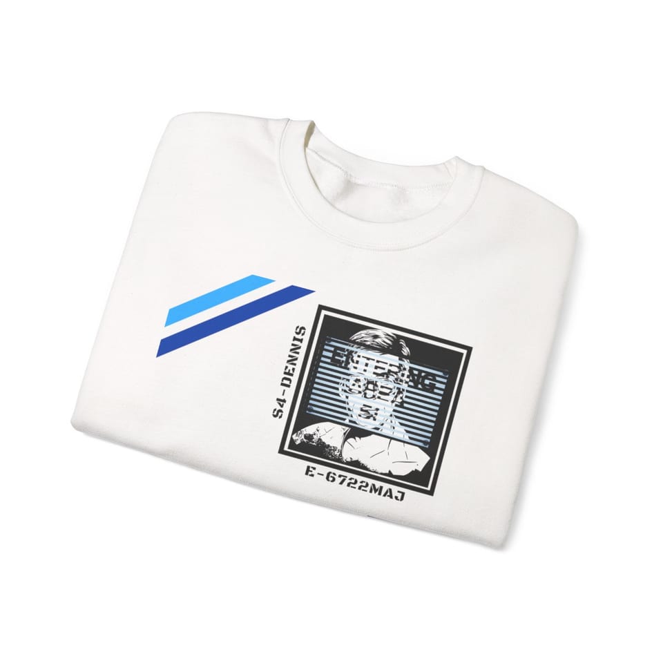 S4 ID My Man Bob Crewneck Sweatshirt, folded view (Printify product mockup)