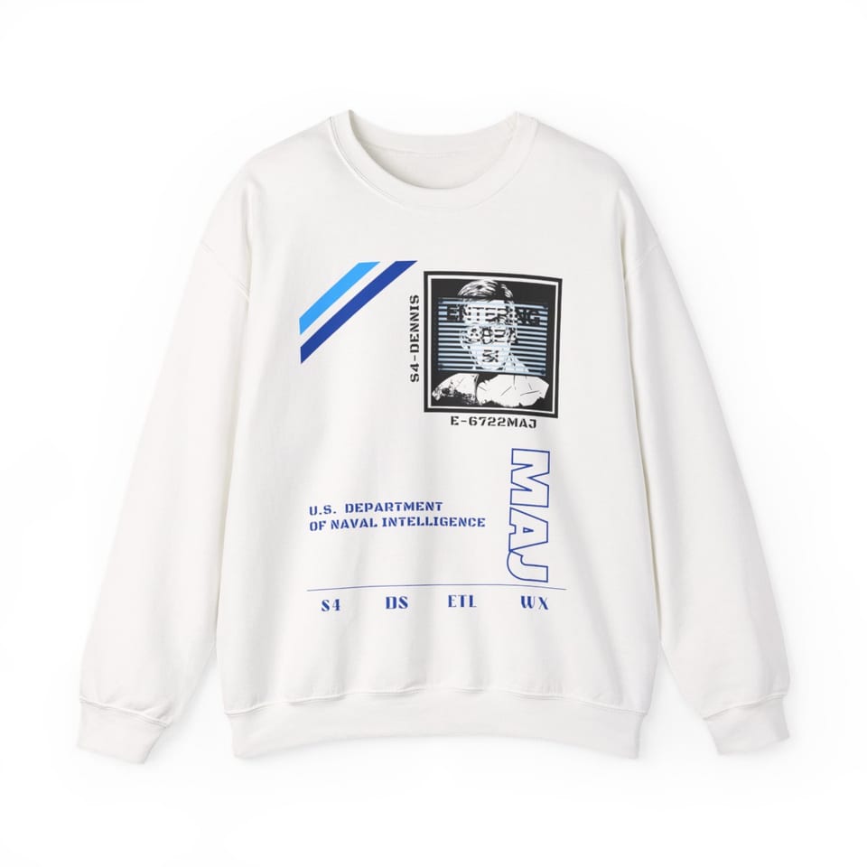 S4 ID My Man Bob Crewneck Sweatshirt, front view (Printify product mockup)