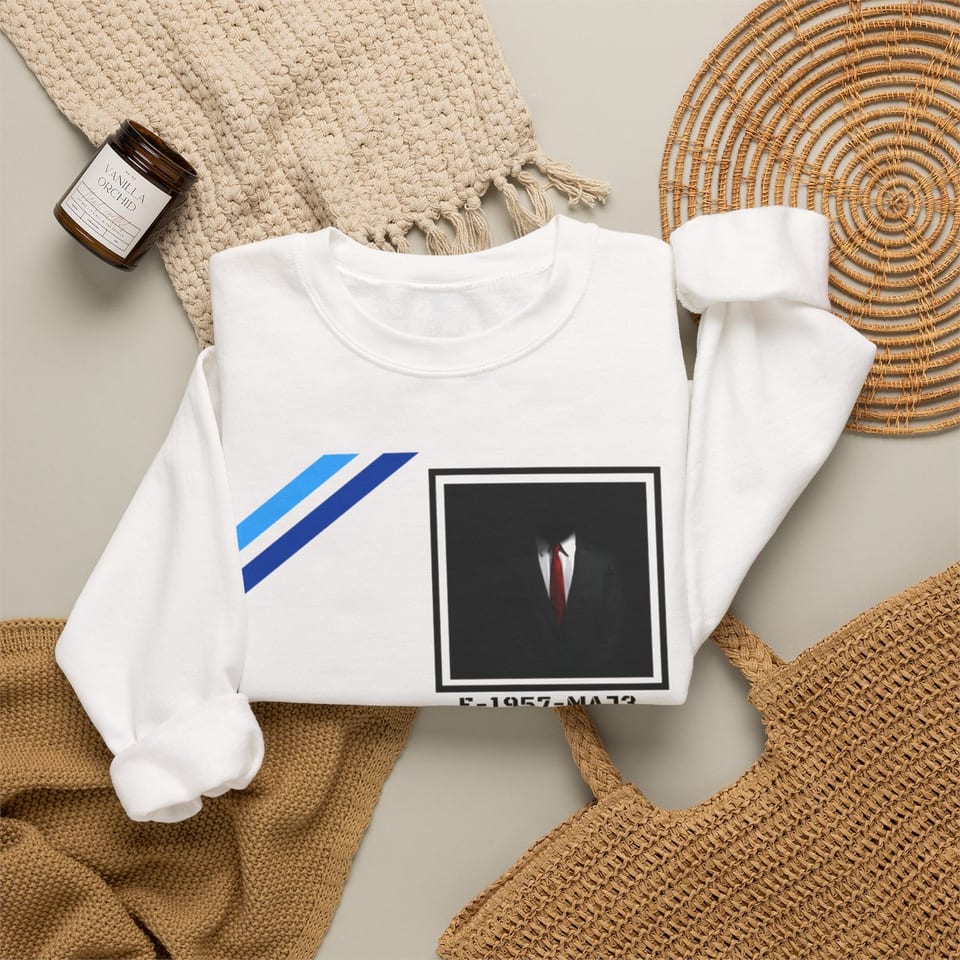 S4 ID Valiant Thor Crewneck Sweatshirt, folded 2 view (Printify product mockup)