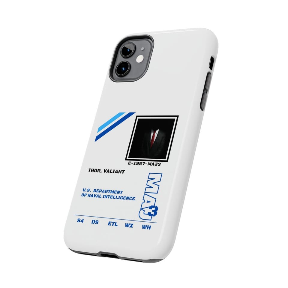 S4 ID Valiant Thor Phone Case, side view (Printify product mockup)