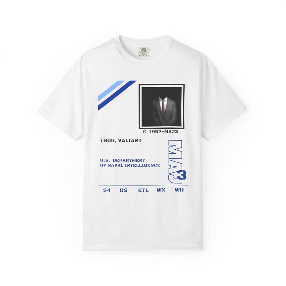 S4 ID Valiant Thor Tee, front view (Printify product mockup)