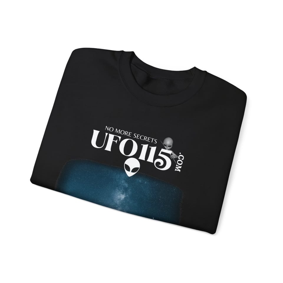Sky Watcher Blue Solitude Crewneck Sweatshirt, folded view (Printify product mockup)