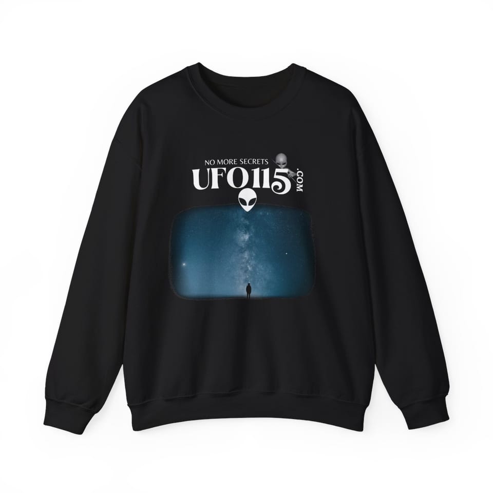 Sky Watcher Blue Solitude Crewneck Sweatshirt, front view (Printify product mockup)