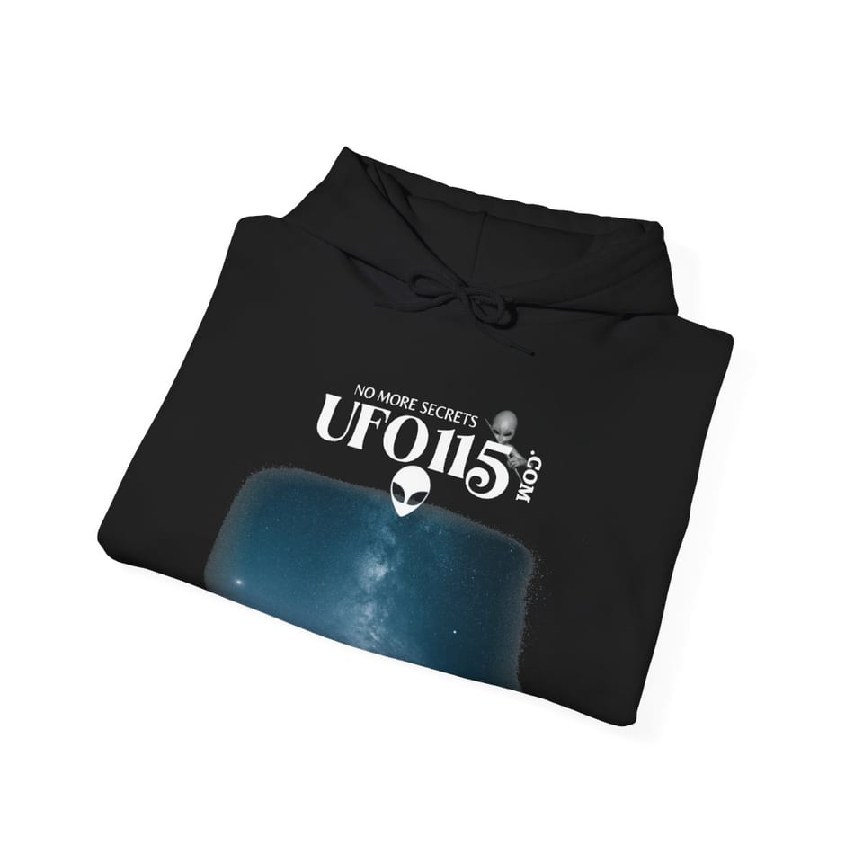 Sky Watcher Blue Solitude Hoodie, folded view (Printify product mockup)