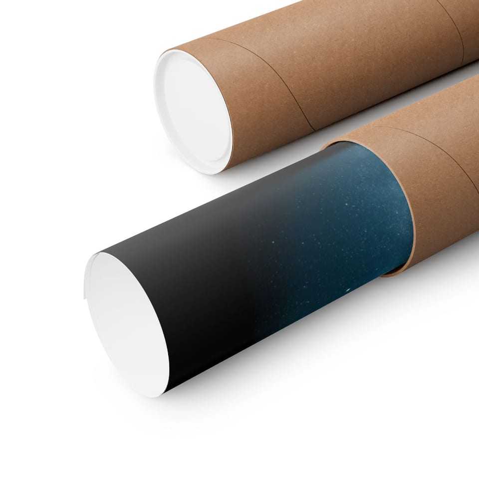 Sky Watcher Blue Solitude Poster, close up view (Printify product mockup)