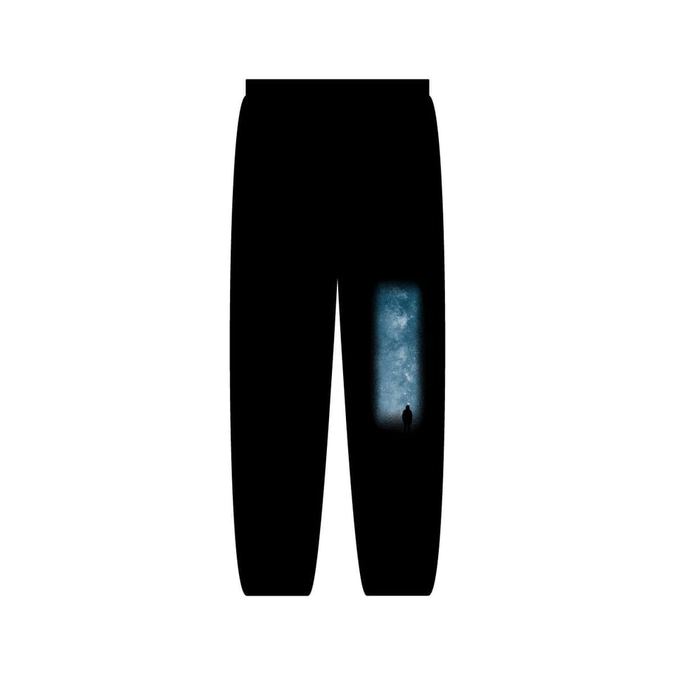 Sky Watcher Blue Solitude Sweatpants, back view (Printify product mockup)