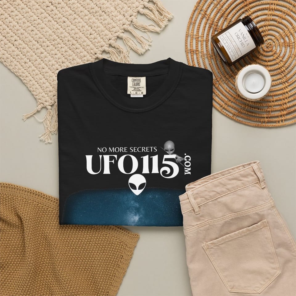 Sky Watcher Blue Solitude Tee, folded 2 view (Printify product mockup)