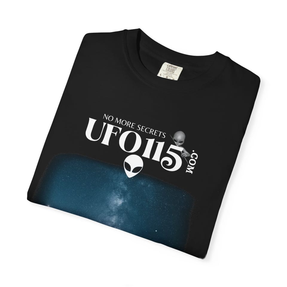 Sky Watcher Blue Solitude Tee, folded view (Printify product mockup)