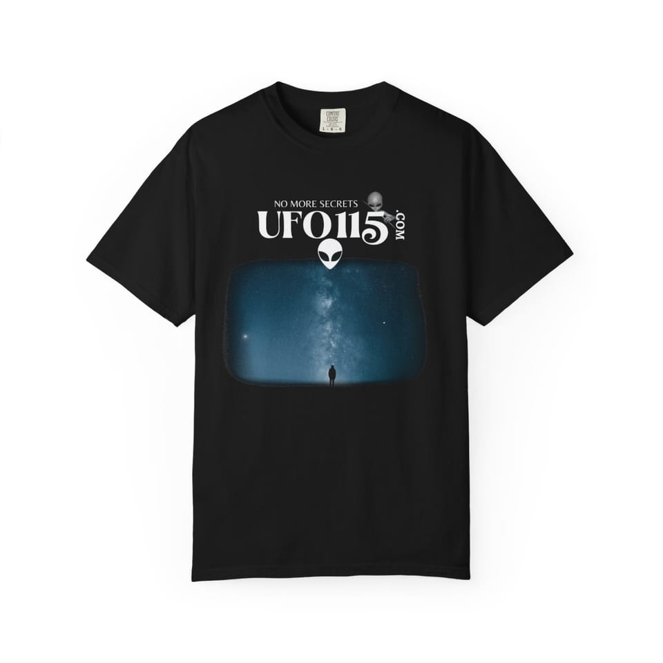 Sky Watcher Blue Solitude Tee, front view (Printify product mockup)