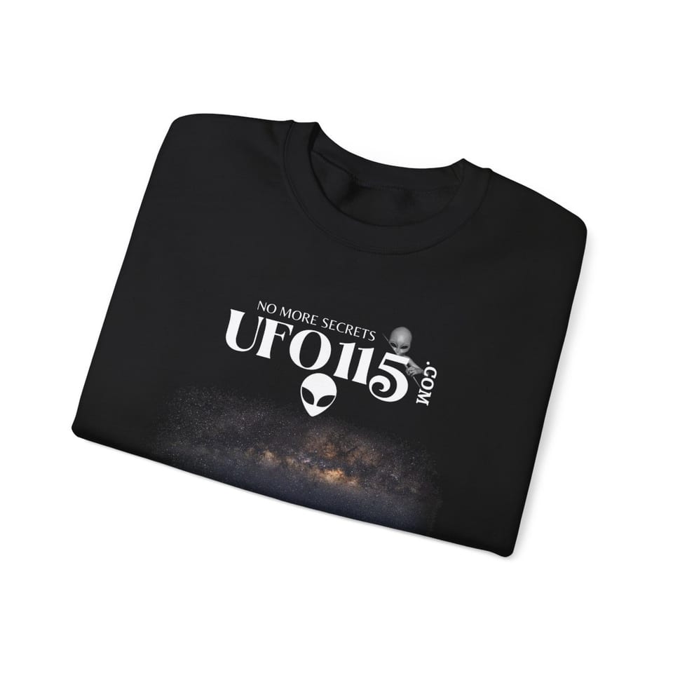 Sky Watcher Glowy Nights Crewneck Sweatshirt, folded view (Printify product mockup)